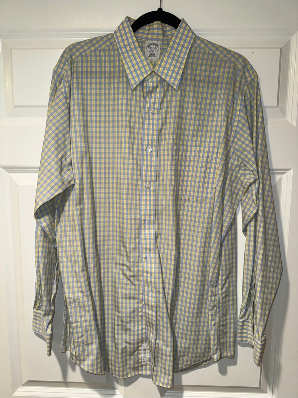 Brooks Brothers Blue and Yellow Gingham Dress Shirt